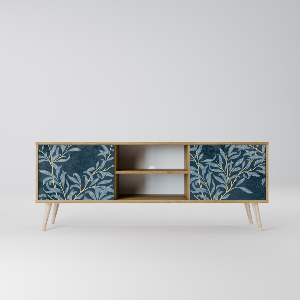 BLUE LEAVES Mueble de TV de 2 Puertas
