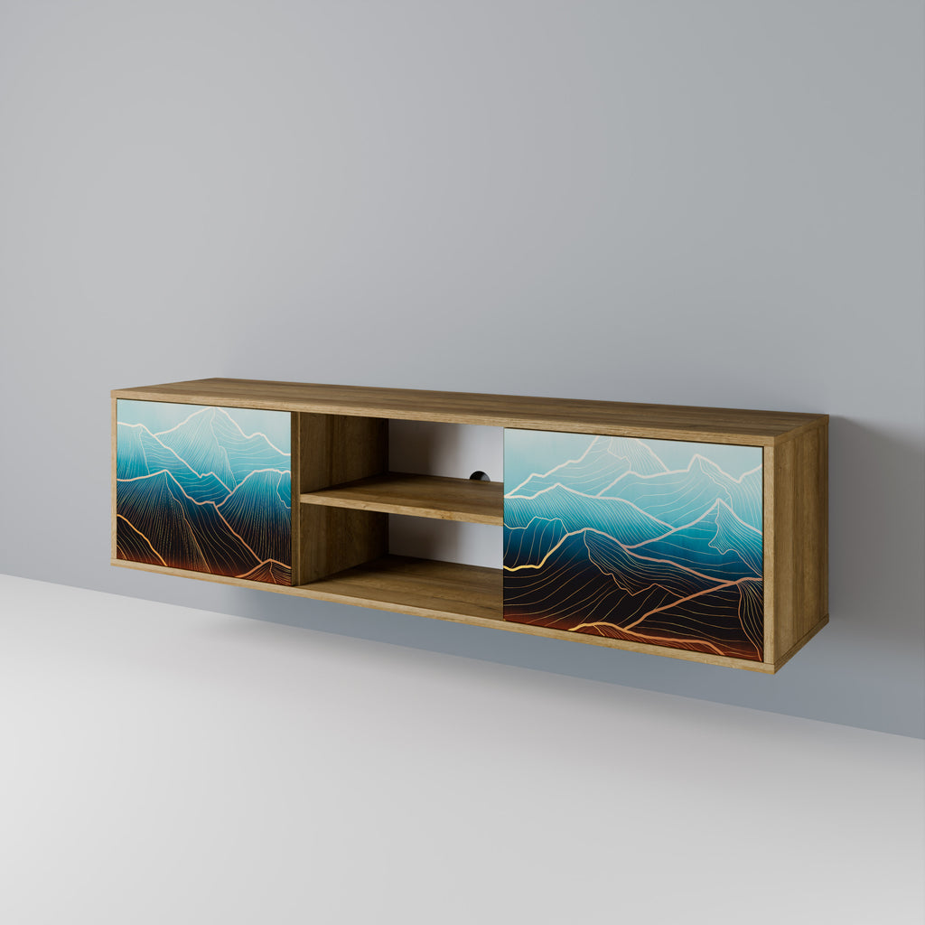 LUNAR SECRETS 2-Door TV Stand in Oak Effect