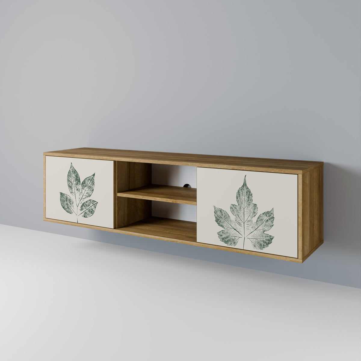 GREEN LEAFY STAMPS Mueble de TV de 2 Puertas
