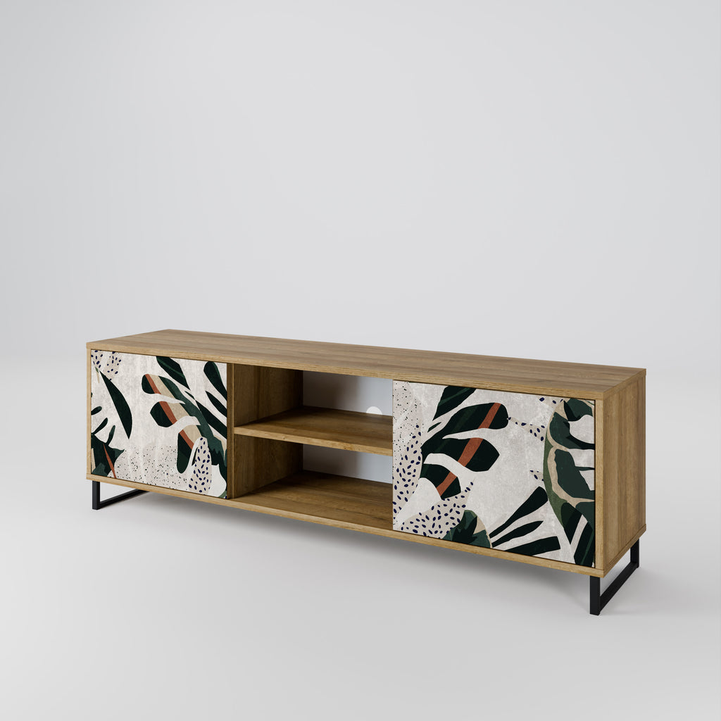 Mueble de TV de 2 puertas VERDURE FORMATION con efecto roble