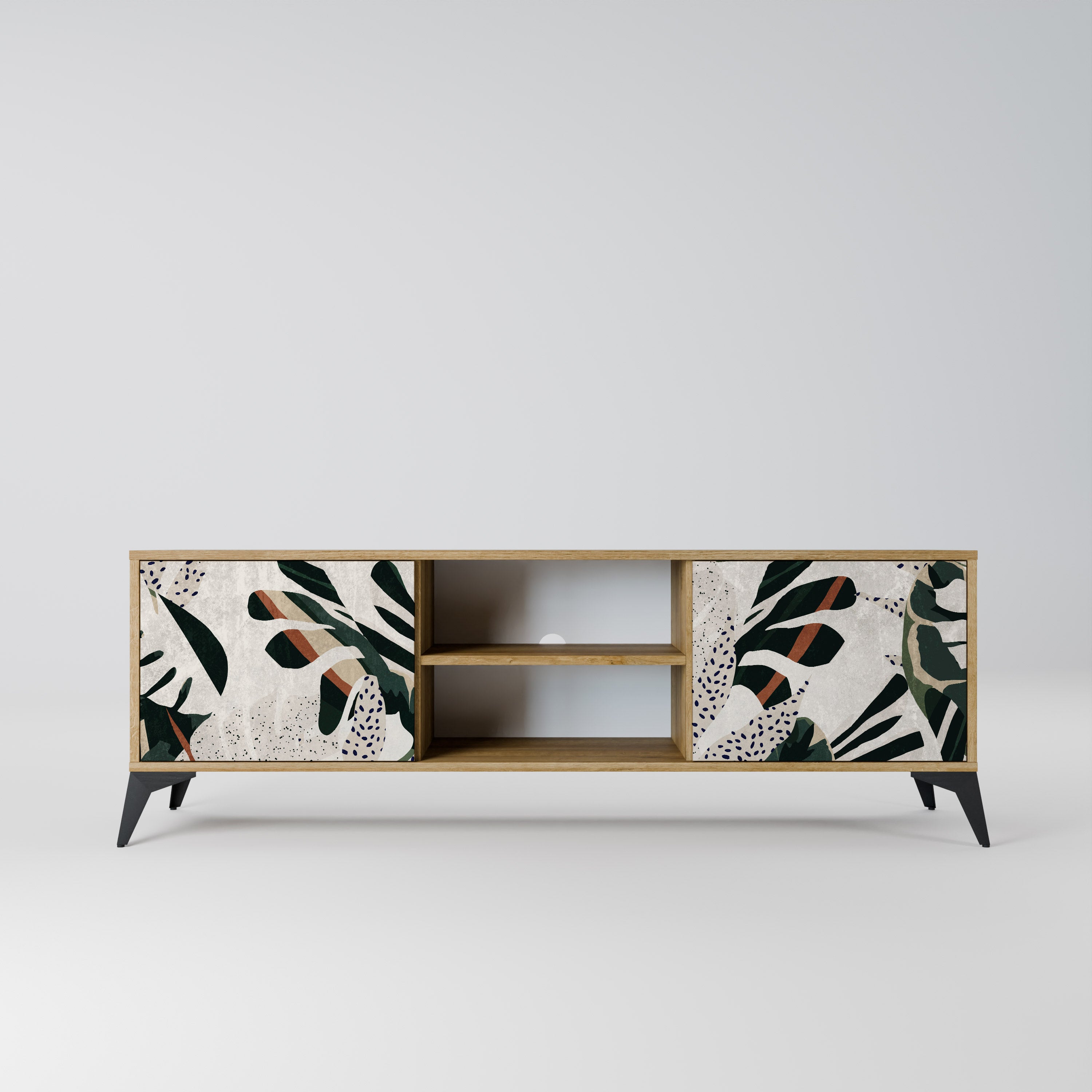 Mueble de TV de 2 puertas VERDURE FORMATION con efecto roble