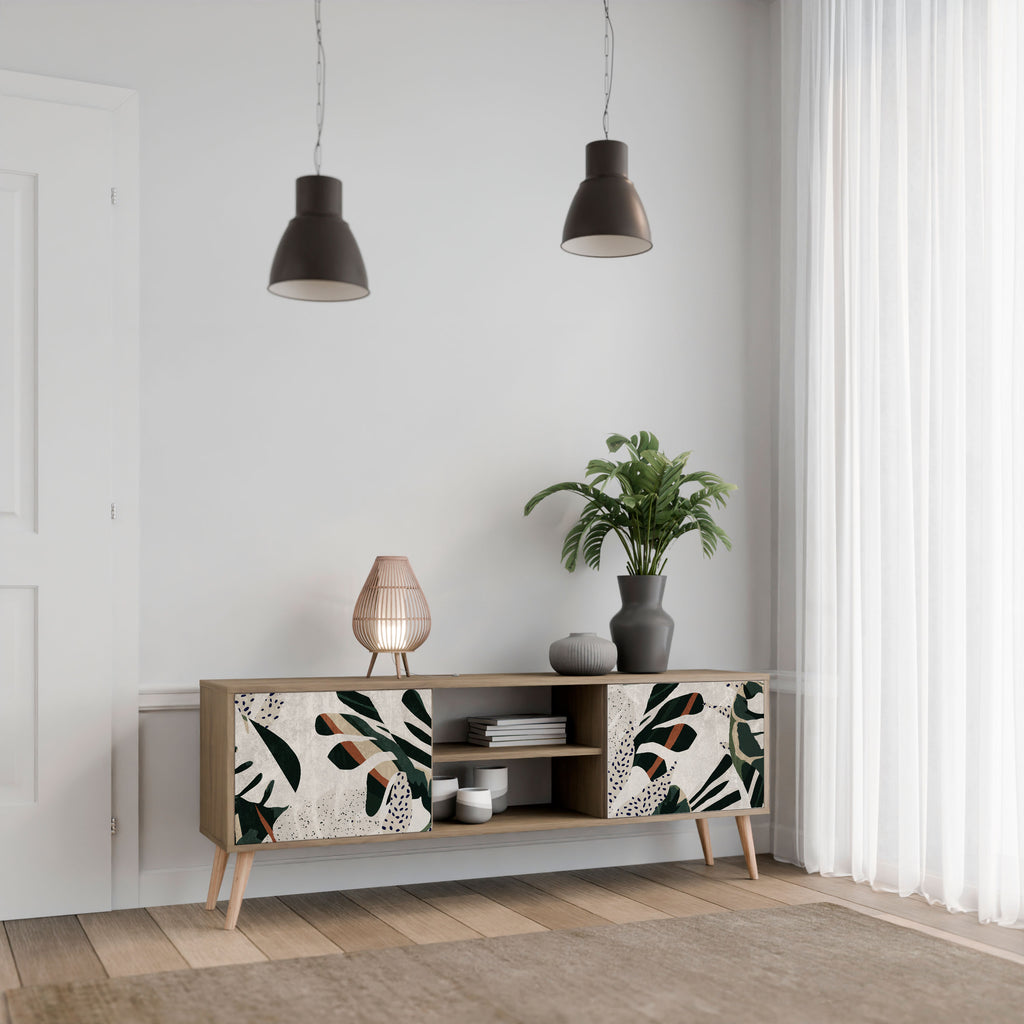 Mueble de TV de 2 puertas VERDURE FORMATION con efecto roble