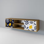 CITRUS BLACK AND WHITE Mueble de TV de 2 Puertas en Efecto Roble