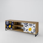 CITRUS BLACK AND WHITE Mueble de TV de 2 Puertas en Efecto Roble