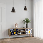 CITRUS BLACK AND WHITE Mueble de TV de 2 Puertas en Efecto Roble