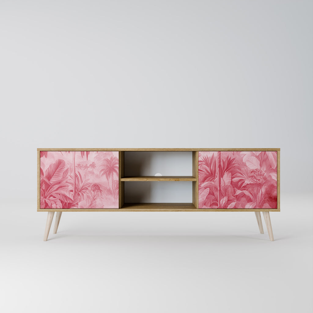 Mueble de TV SWEET TROPICS de 2 puertas con efecto roble