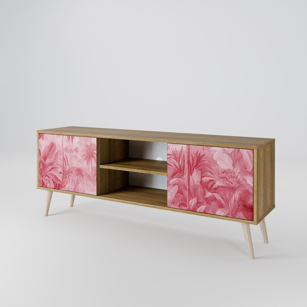 Mueble de TV SWEET TROPICS de 2 puertas con efecto roble