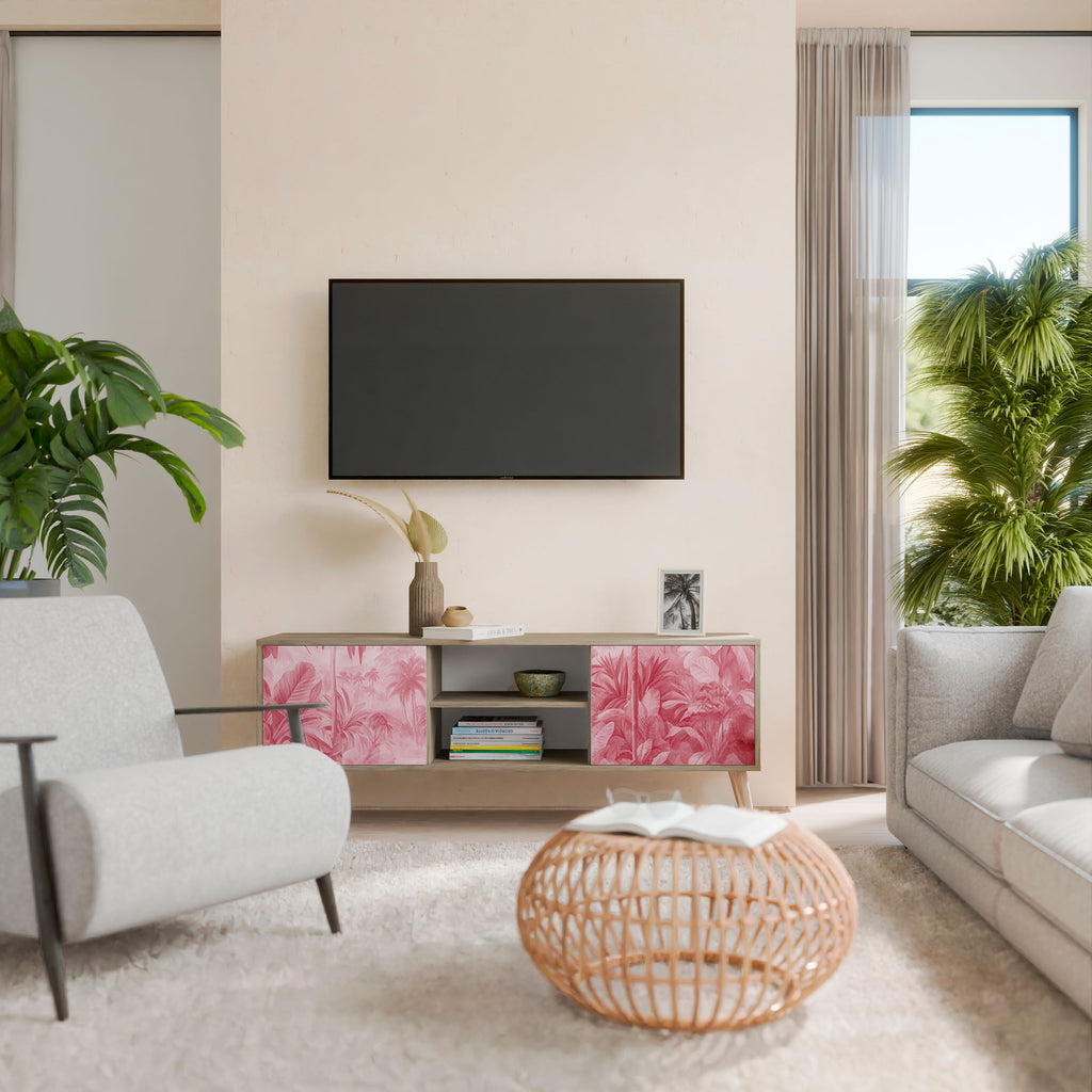 Mueble de TV SWEET TROPICS de 2 puertas con efecto roble