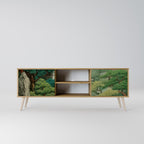 VERDURE ABYSS Mueble de TV de 2 Puertas en Efecto Roble