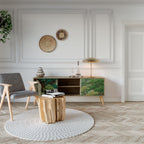 VERDURE ABYSS Mueble de TV de 2 Puertas en Efecto Roble