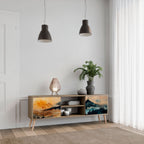 OMINOUS MOUNTAINS 2-Door TV Stand in Oak Effect