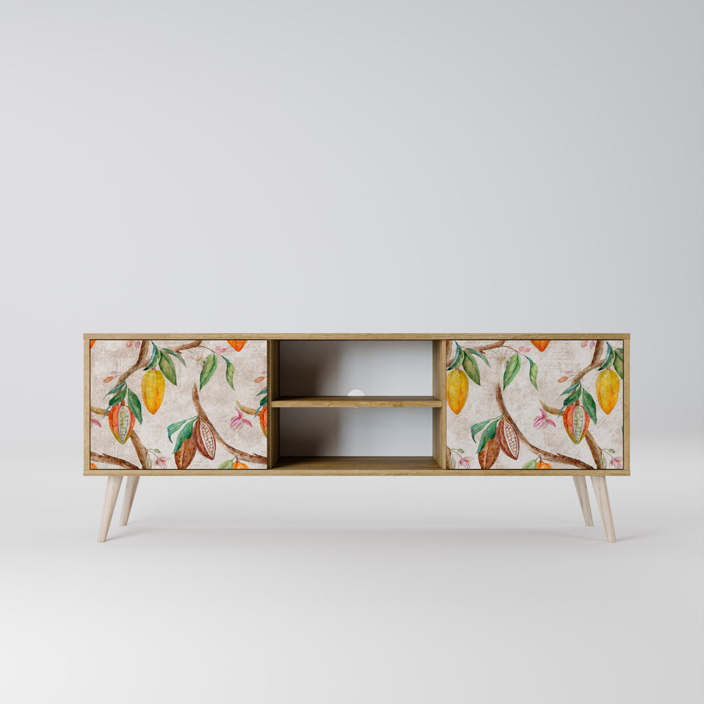 Mueble de TV de 2 puertas COCOA FRUITS con efecto roble