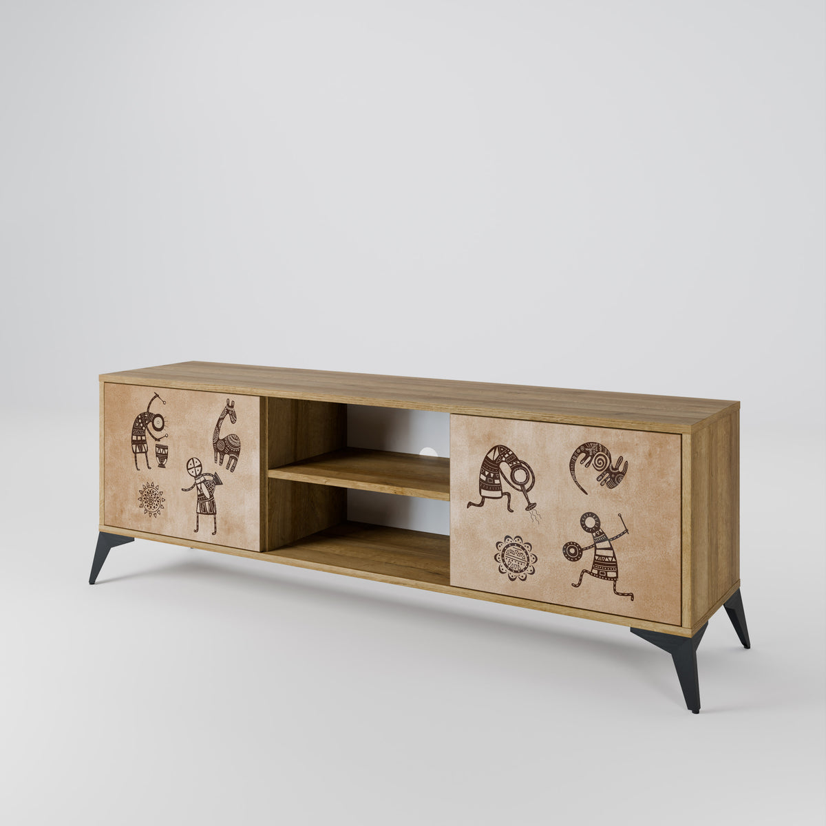 AFRICAN STYLE Mueble de TV de 2 Puertas