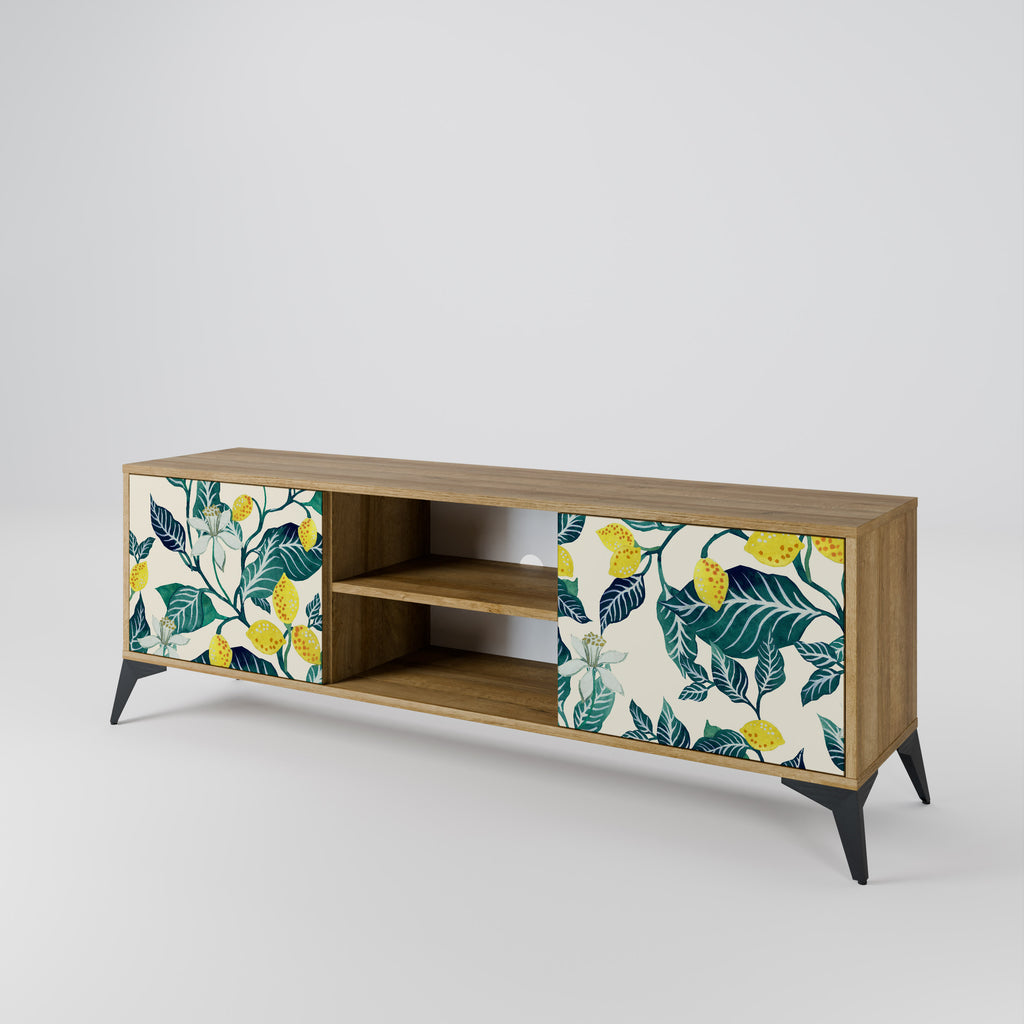 Mueble de TV de 2 puertas LEMON TREE con efecto roble