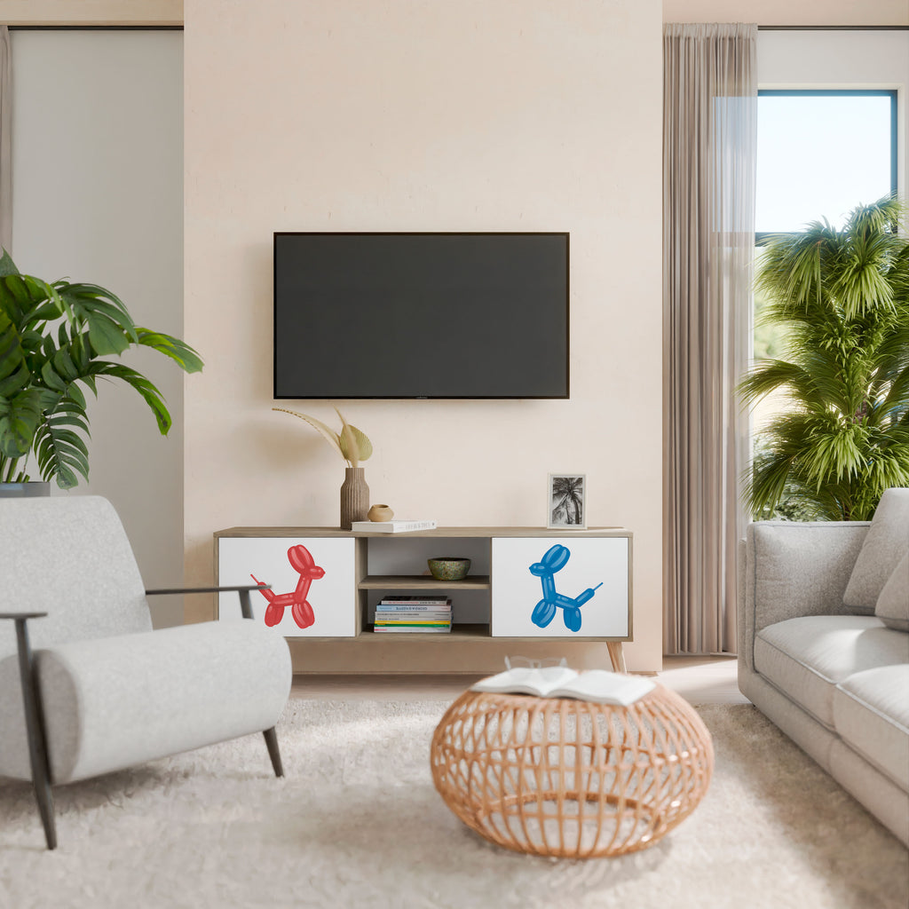 Mueble de TV de 2 puertas con efecto roble CHILDHOOD MEMORY