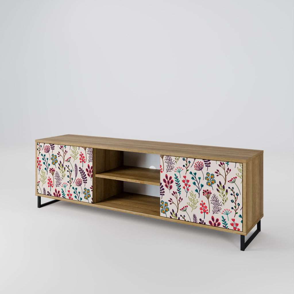 Mueble de TV de 2 puertas AUTUMN SUNDRIES en efecto roble