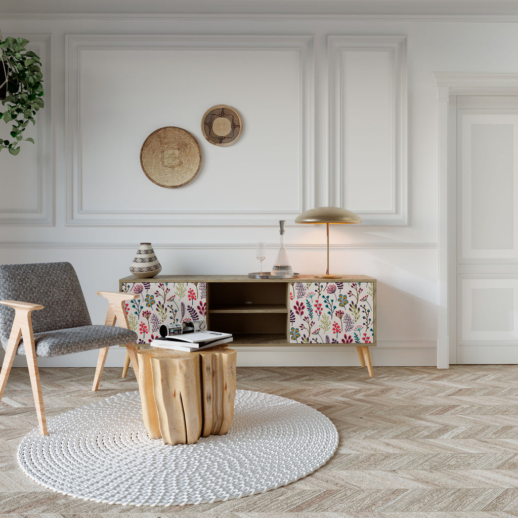 Mueble de TV de 2 puertas AUTUMN SUNDRIES en efecto roble