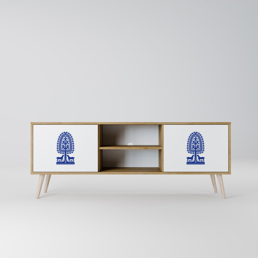 Mueble de TV de dos puertas con efecto roble de ARTE POPULAR POLACO