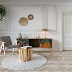 TROPICAL COMPOSITION Mueble de TV de 2 Puertas en Efecto Roble