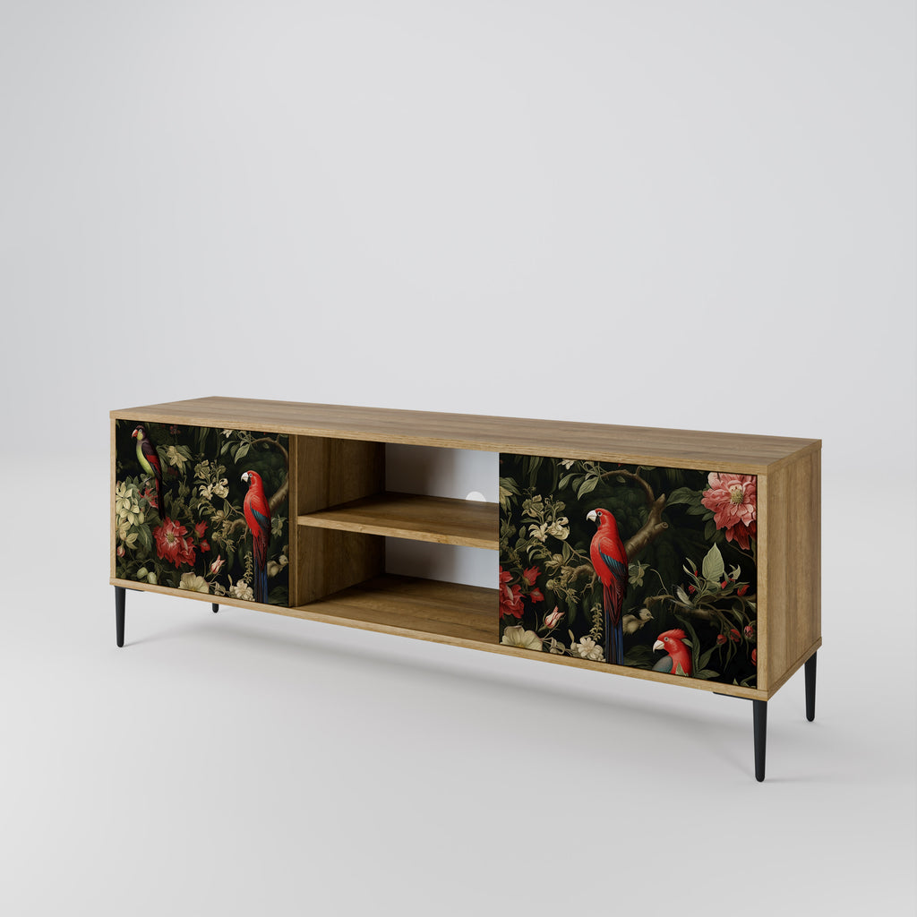 Mueble de TV de 2 puertas AVIAN GREENERY con efecto roble