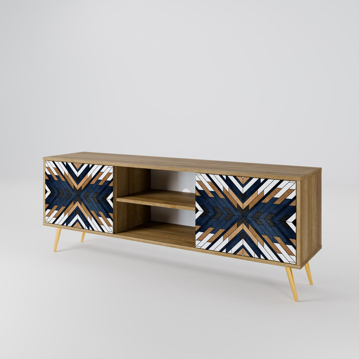 ARTFUL GEOMETRY Mueble de TV de 2 Puertas