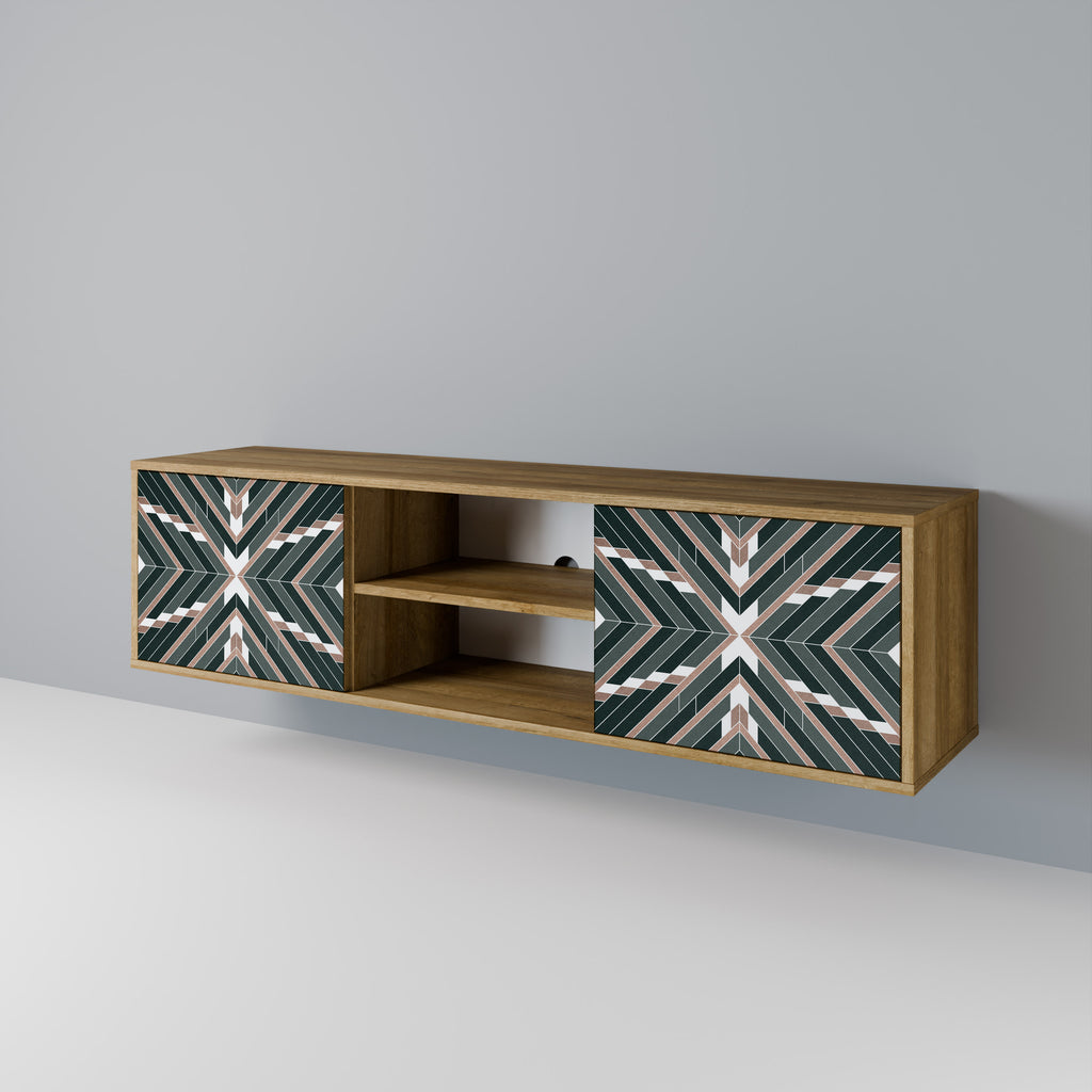 Mueble de TV de 2 puertas DIMENSION DELIGHTS con efecto roble