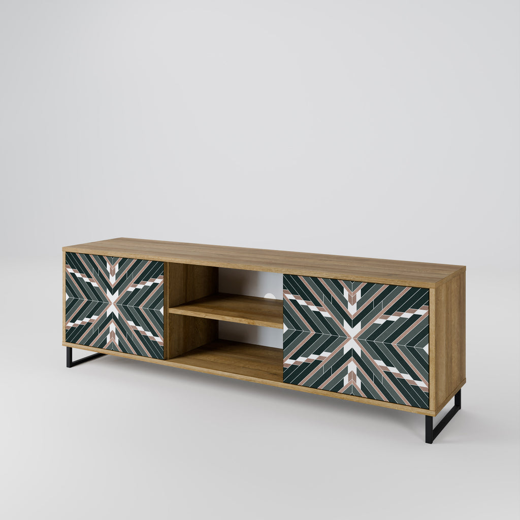 Mueble de TV de 2 puertas DIMENSION DELIGHTS con efecto roble