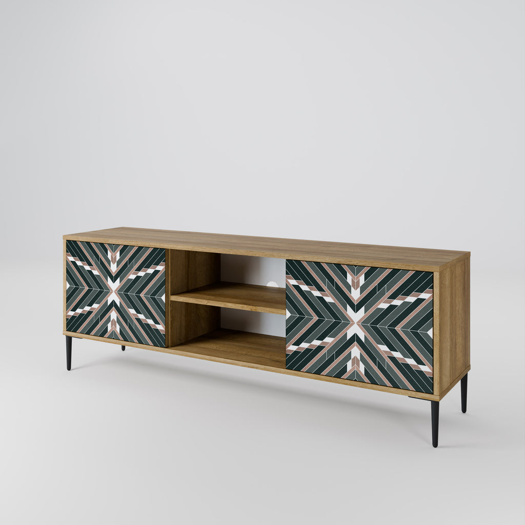 Mueble de TV de 2 puertas DIMENSION DELIGHTS con efecto roble