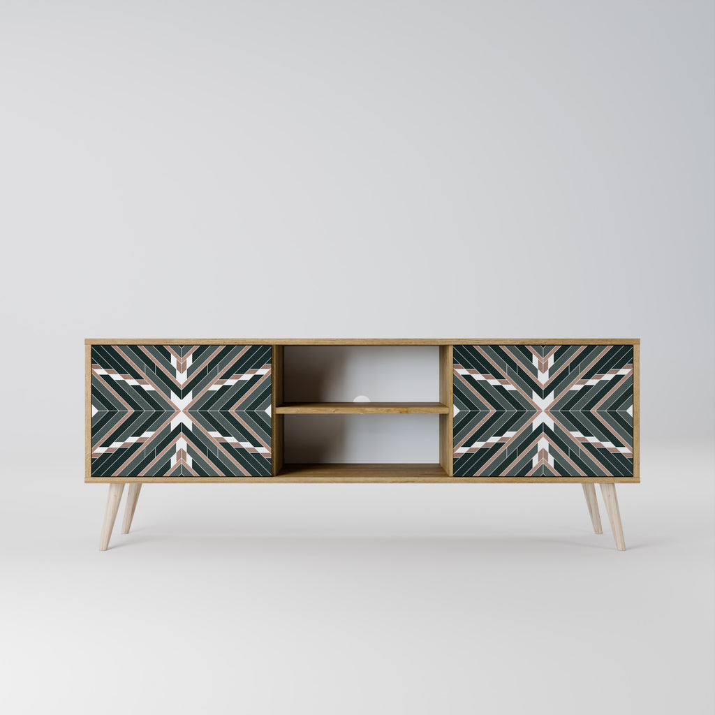 Mueble de TV de 2 puertas DIMENSION DELIGHTS con efecto roble