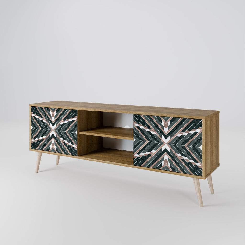 Mueble de TV de 2 puertas DIMENSION DELIGHTS con efecto roble