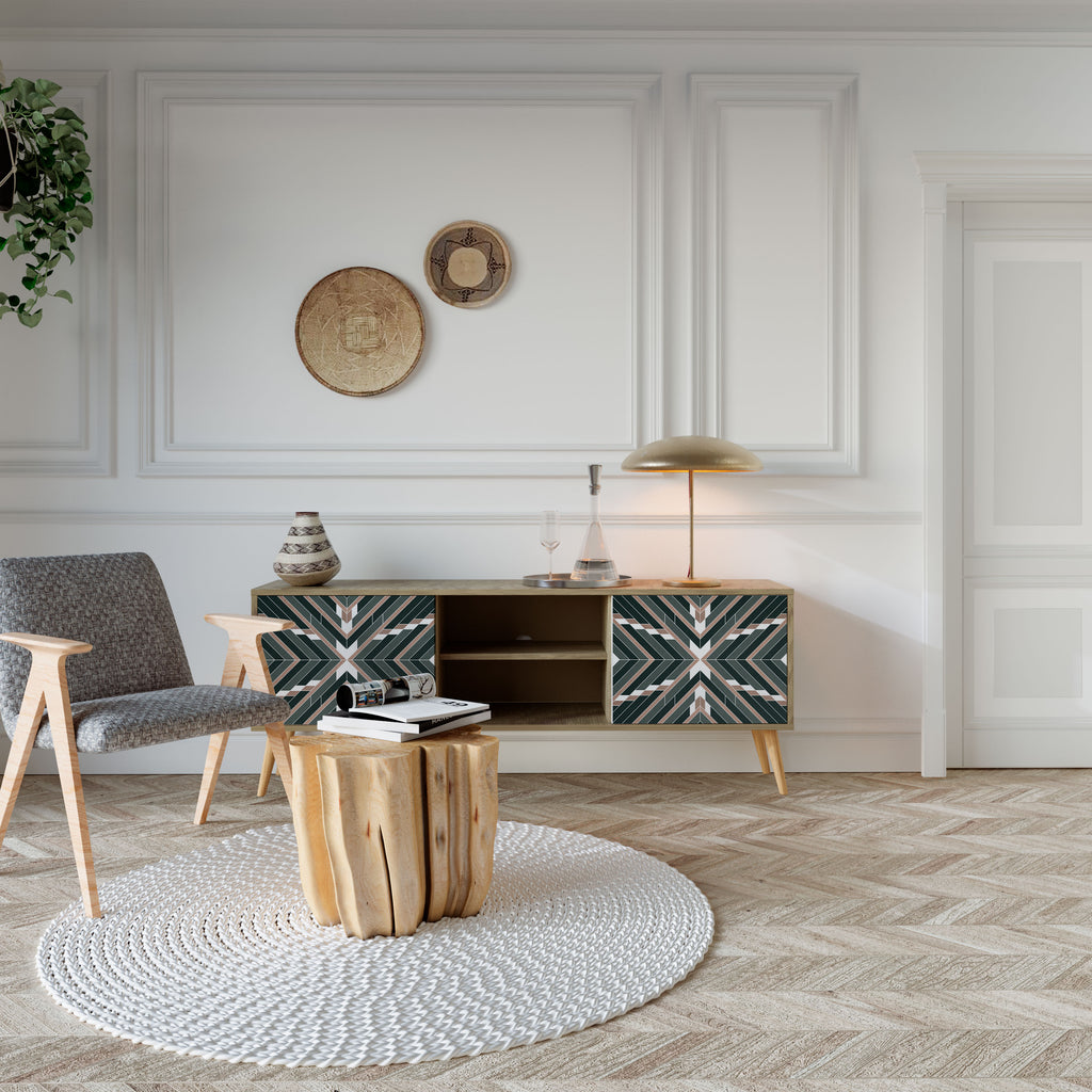 Mueble de TV de 2 puertas DIMENSION DELIGHTS con efecto roble