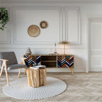 VIBRANT PATCHWORK Mueble de TV de 2 Puertas en Efecto Roble