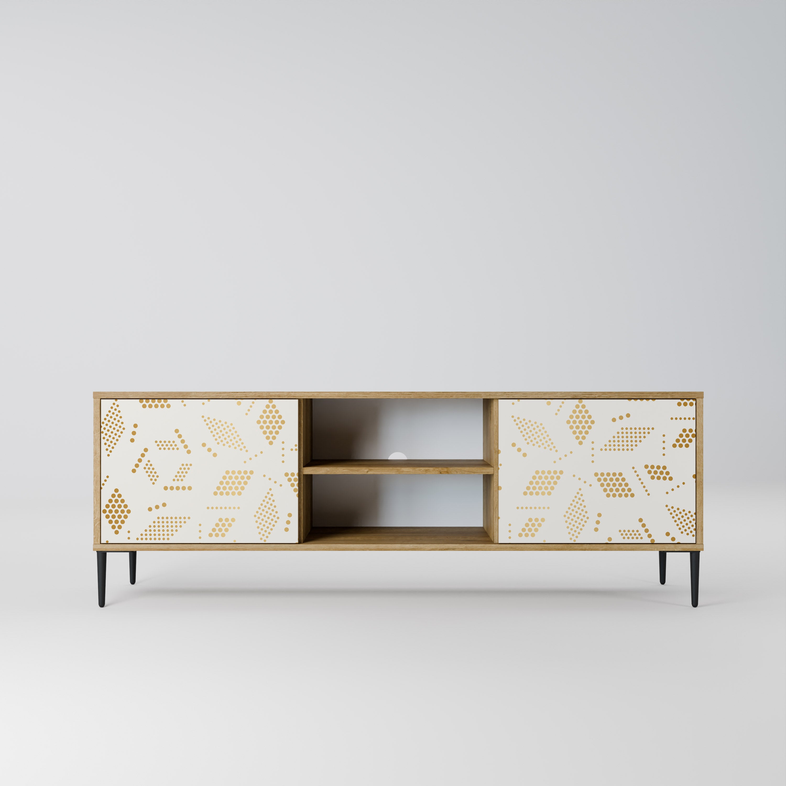 SPOTTED DAZE 2-Door TV Stand in Oak Effect