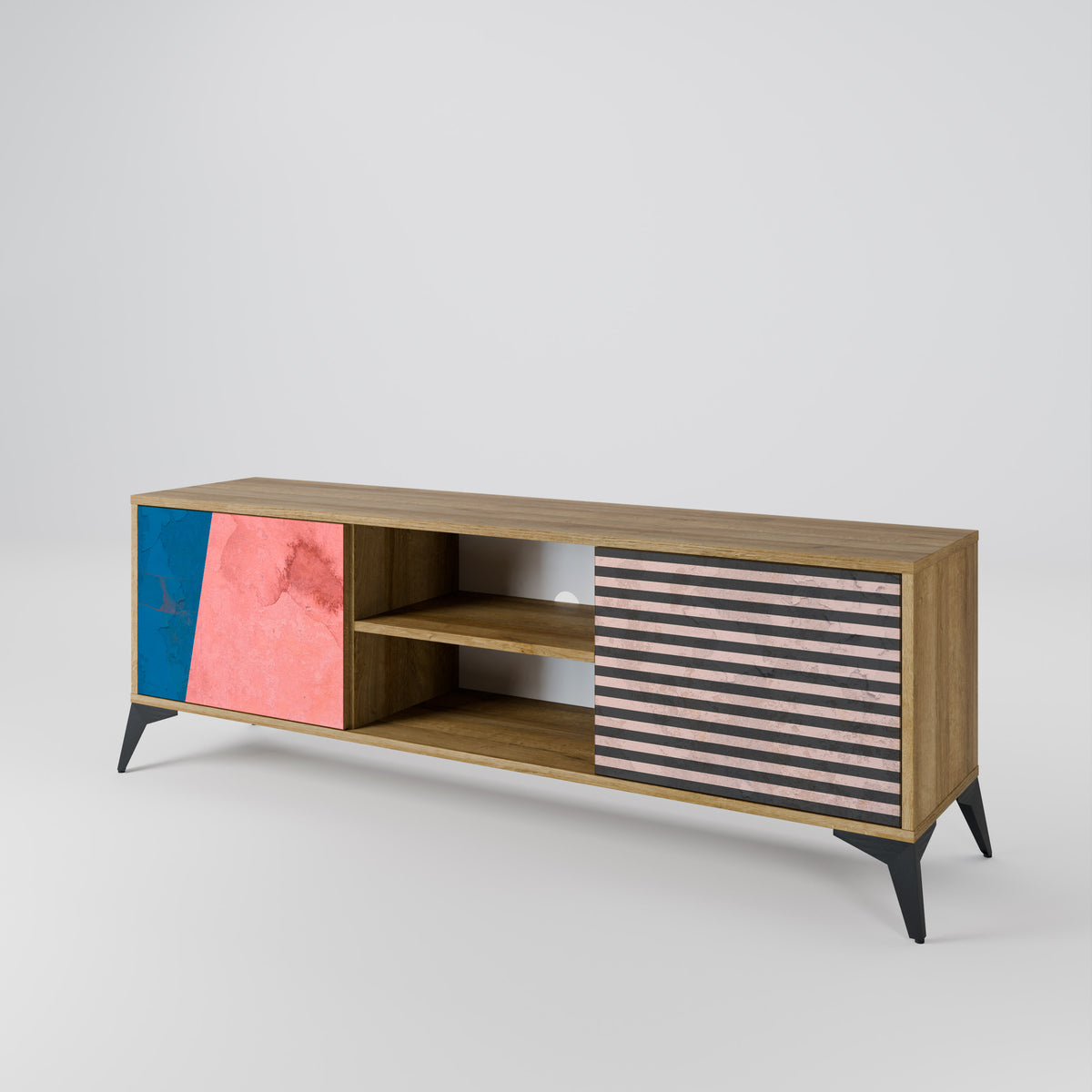 GLAMOROUS STRIPE Mueble de TV de 2 Puertas