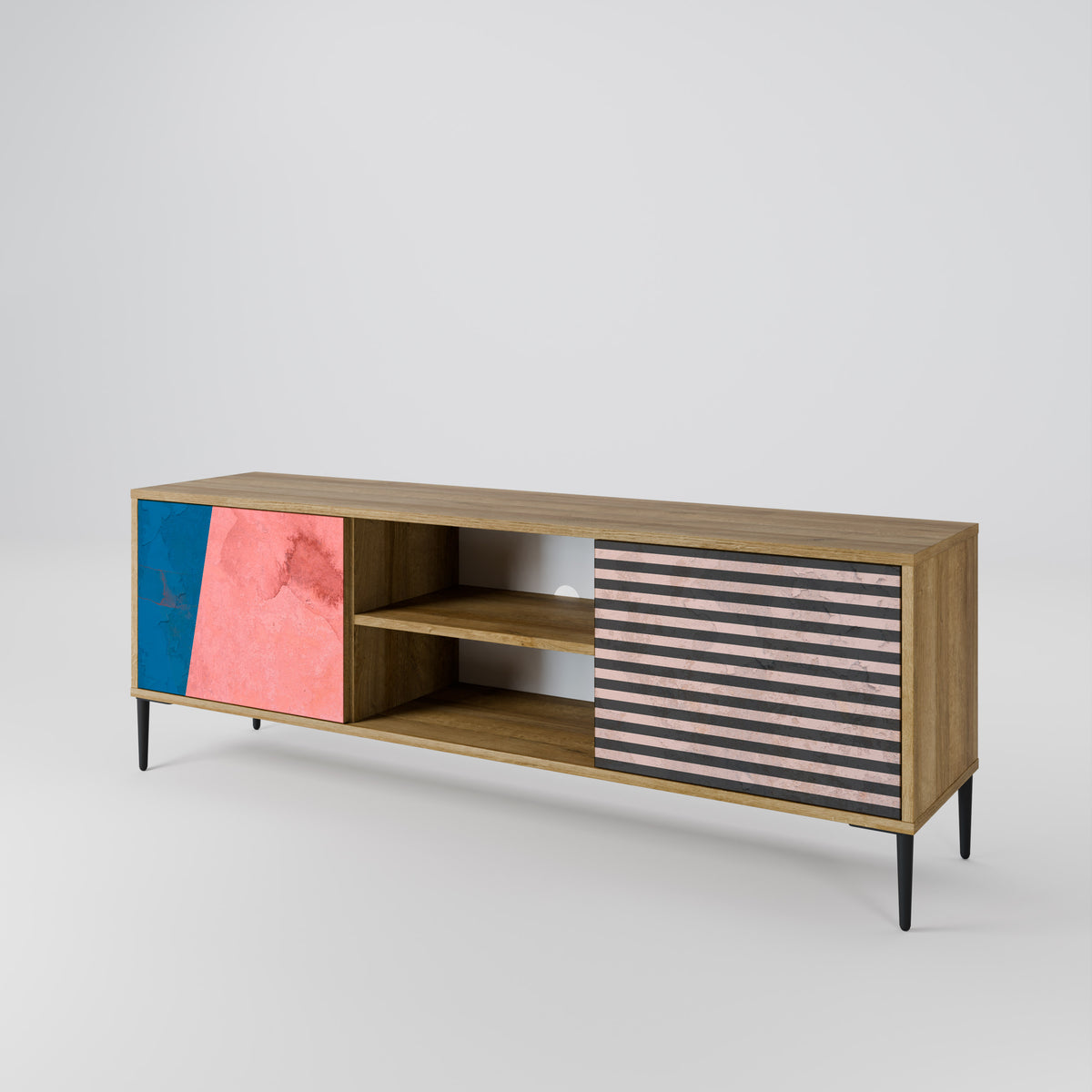 GLAMOROUS STRIPE Mueble de TV de 2 Puertas