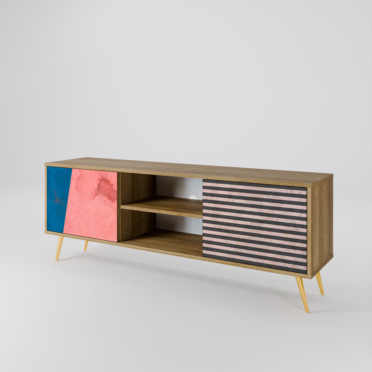 GLAMOROUS STRIPE Mueble de TV de 2 Puertas