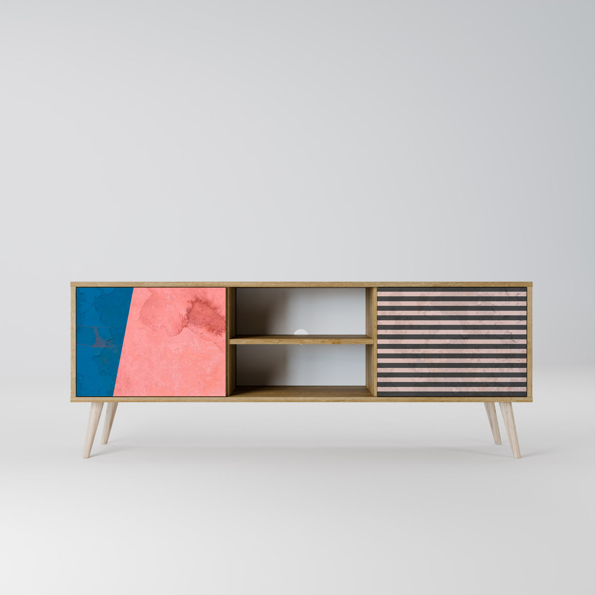 GLAMOROUS STRIPE Mueble de TV de 2 Puertas