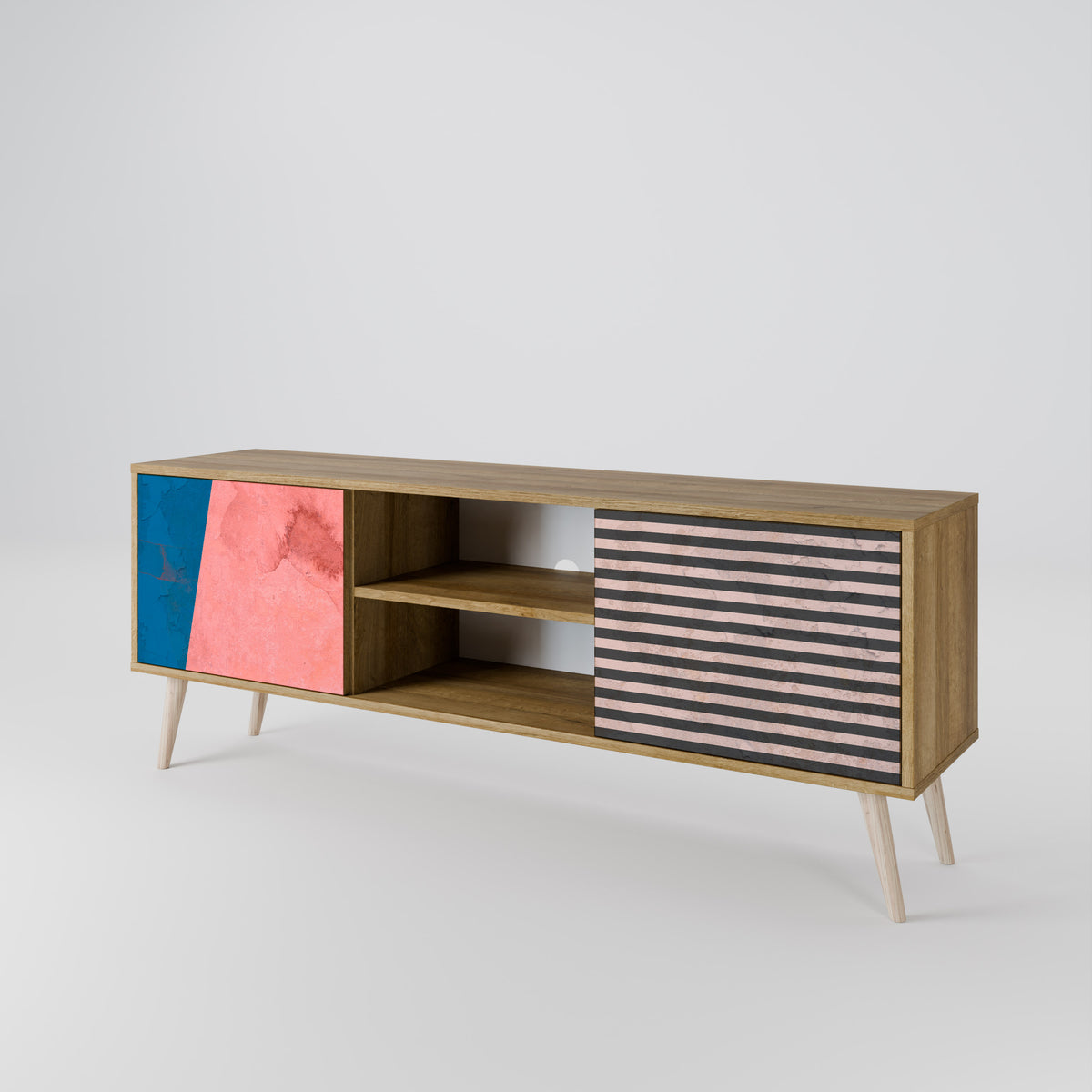 GLAMOROUS STRIPE Mueble de TV de 2 Puertas