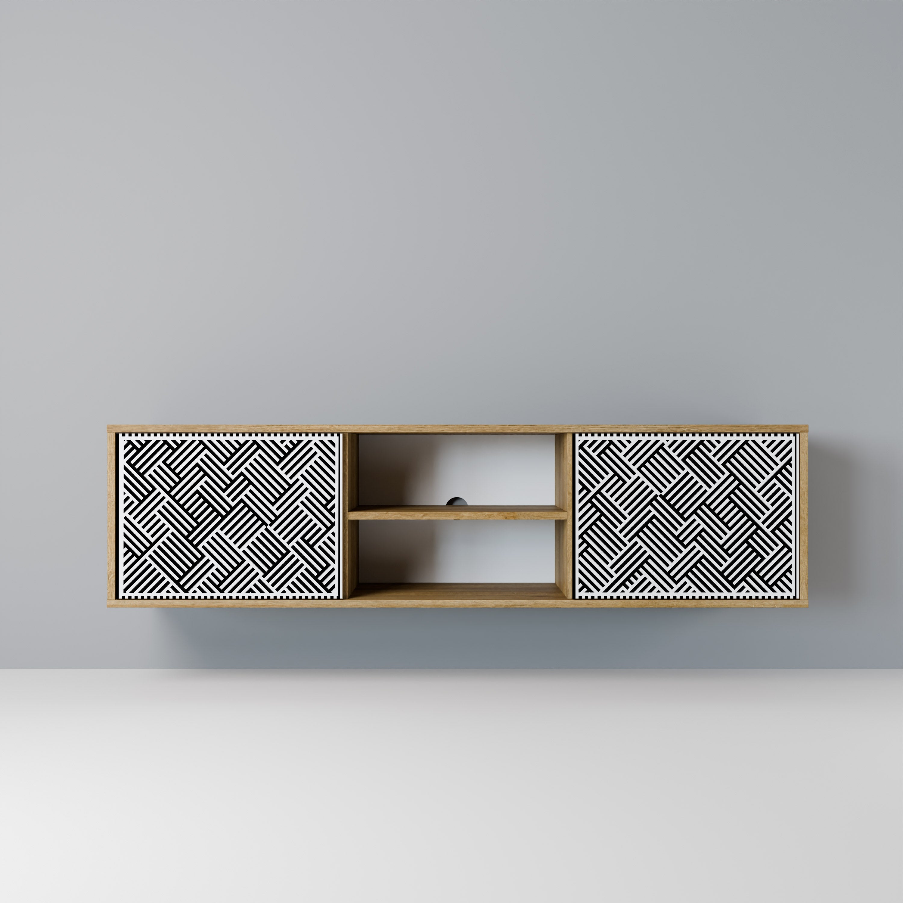 TEMPORARY SEQUENCE 2-Door TV Stand in Oak Effect