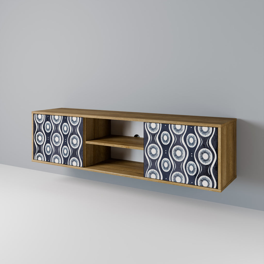 Mueble de TV de 2 puertas GRAPHITE EYES con efecto roble