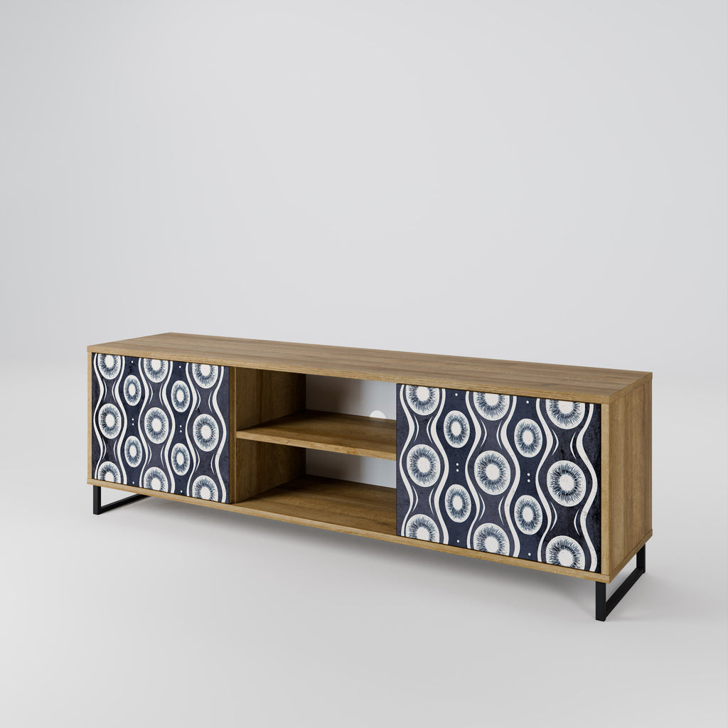 Mueble de TV de 2 puertas GRAPHITE EYES con efecto roble