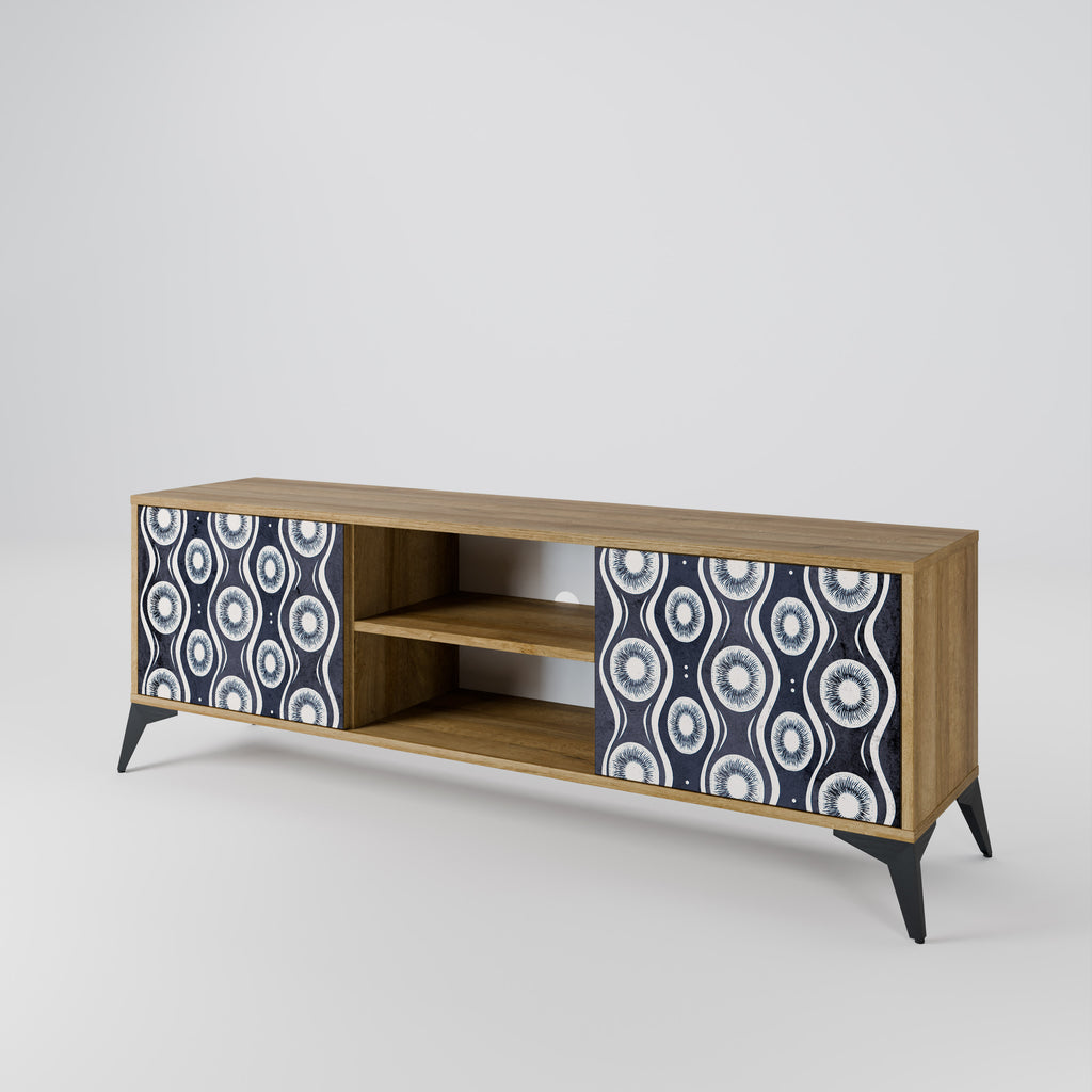 Mueble de TV de 2 puertas GRAPHITE EYES con efecto roble