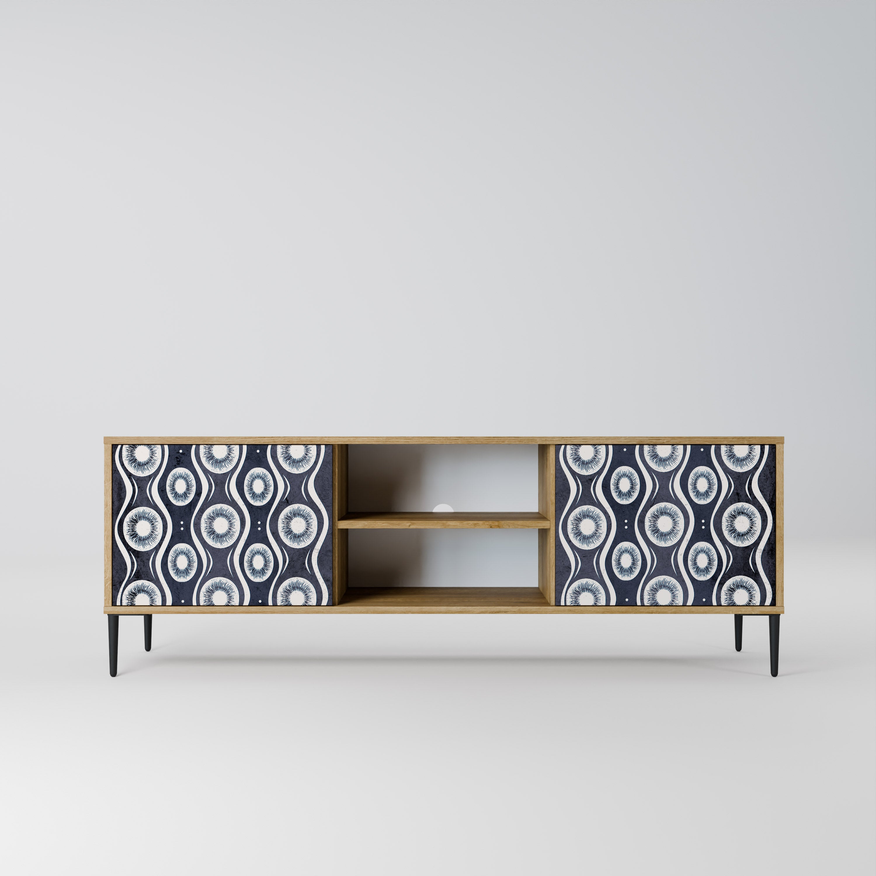 GRAPHITE EYES 2-Door TV Stand in Oak Effect