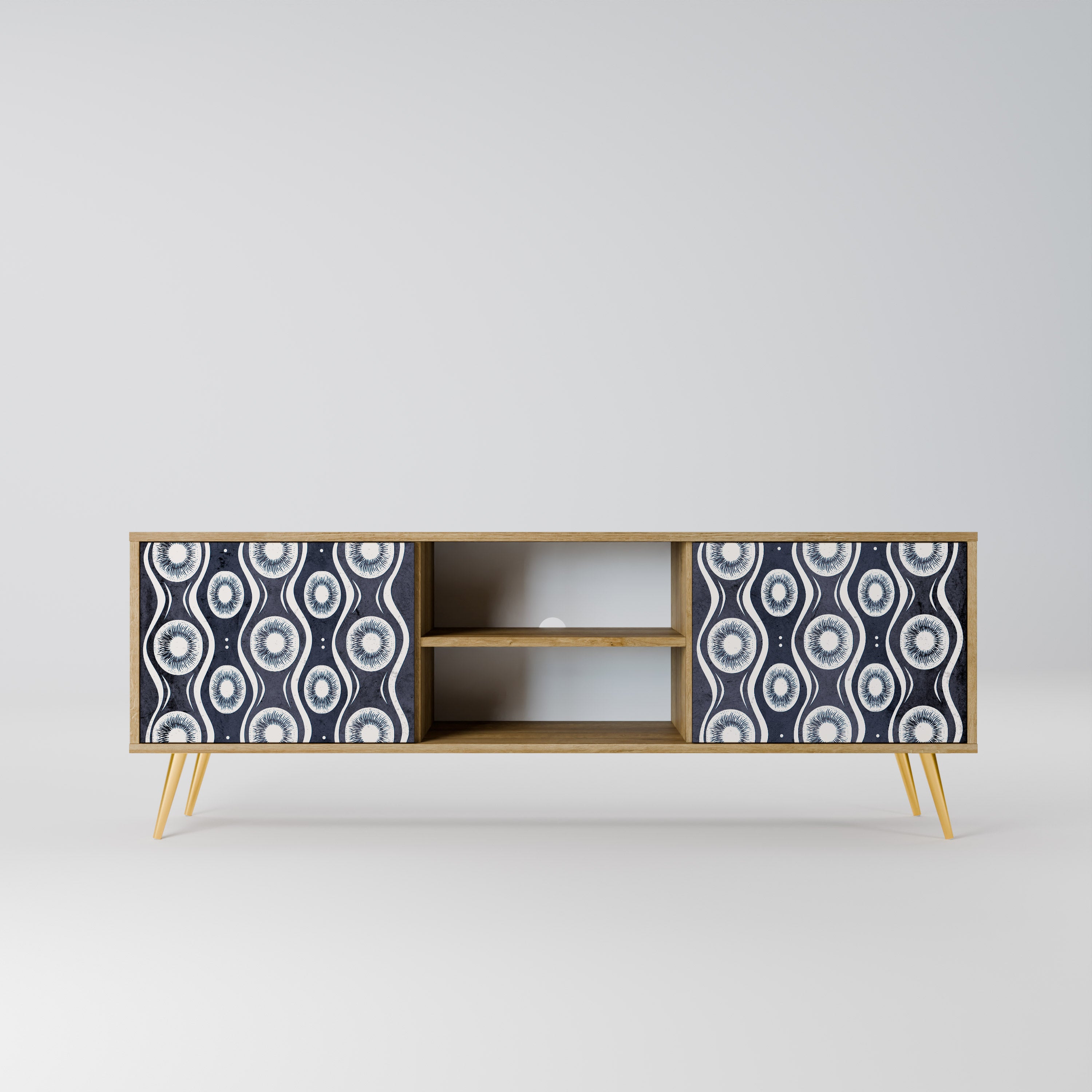GRAPHITE EYES 2-Door TV Stand in Oak Effect
