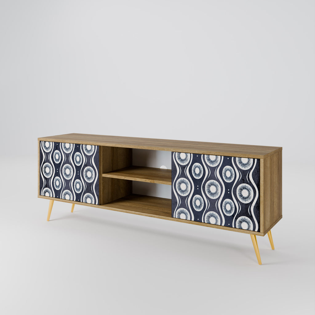 Mueble de TV de 2 puertas GRAPHITE EYES con efecto roble