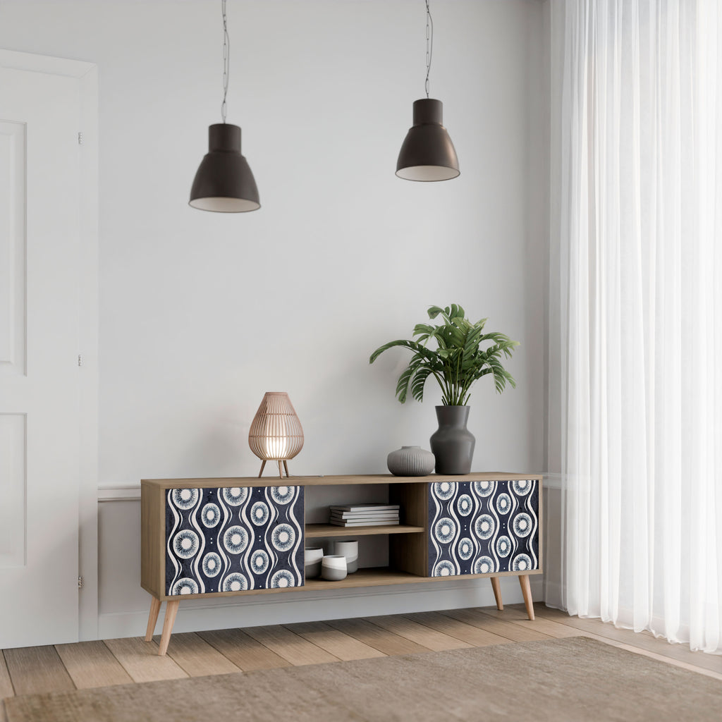 Mueble de TV de 2 puertas GRAPHITE EYES con efecto roble