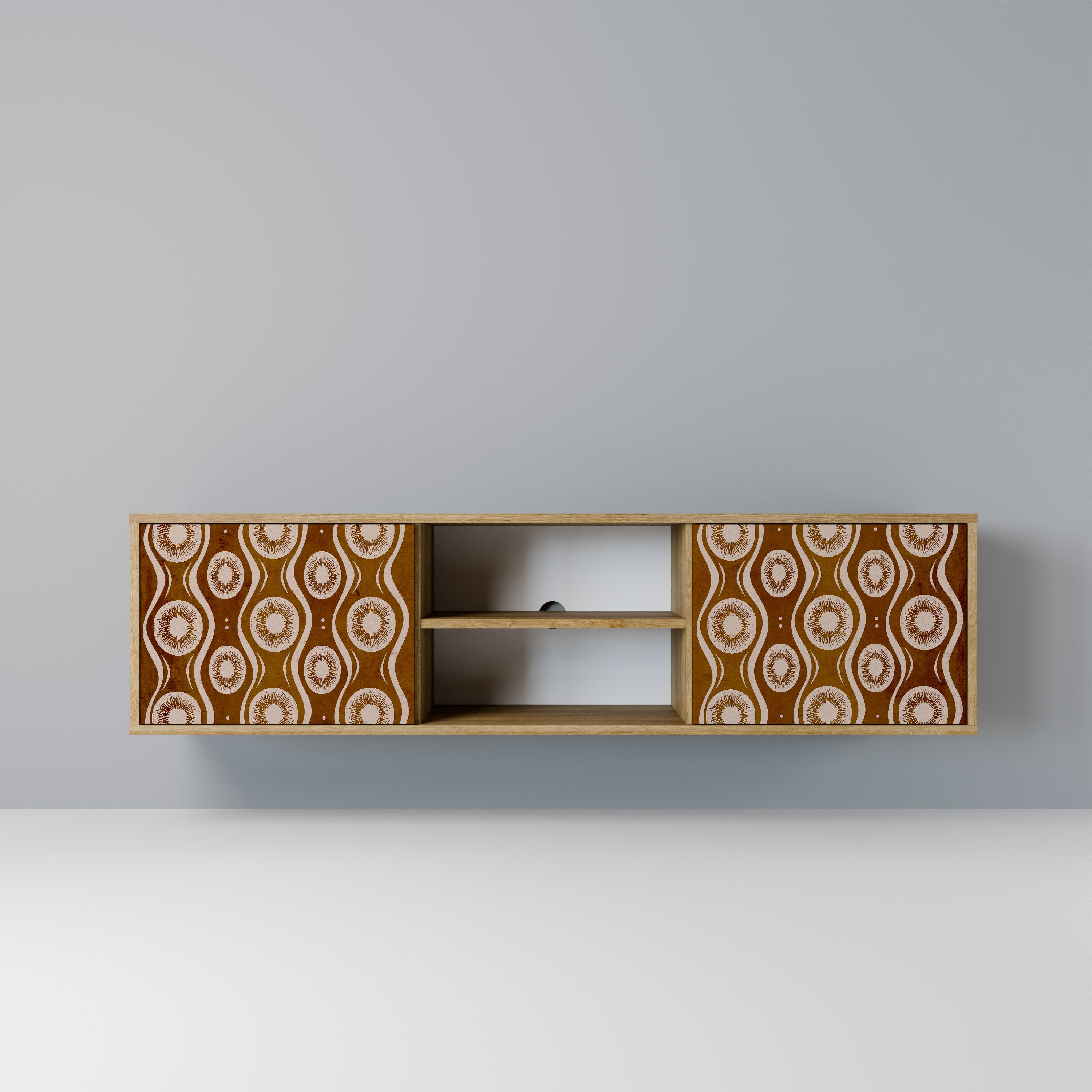 BROWN EYES 2-Door TV Stand in Oak Effect