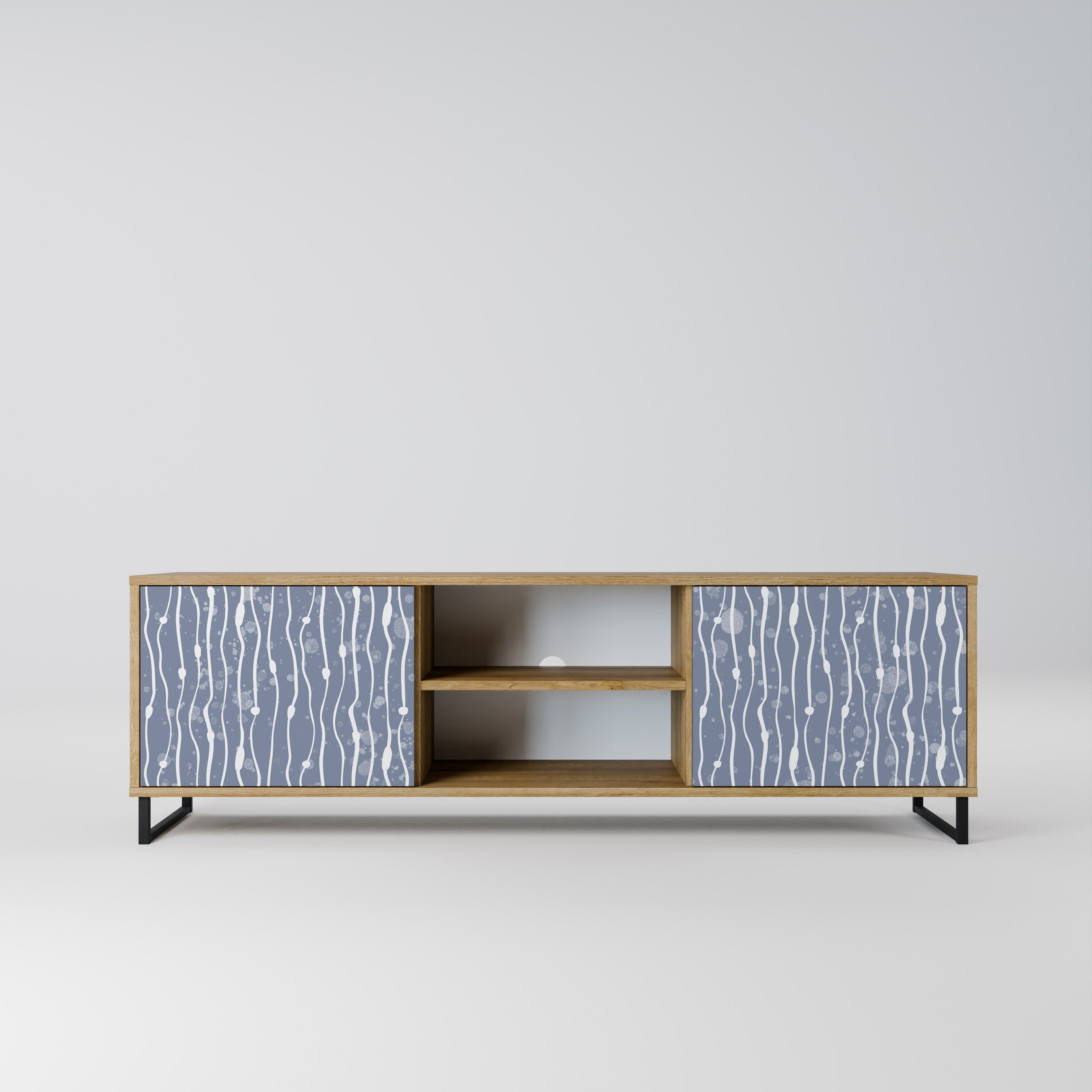 GRAPHITE RAIN 2-Door TV Stand in Oak Effect