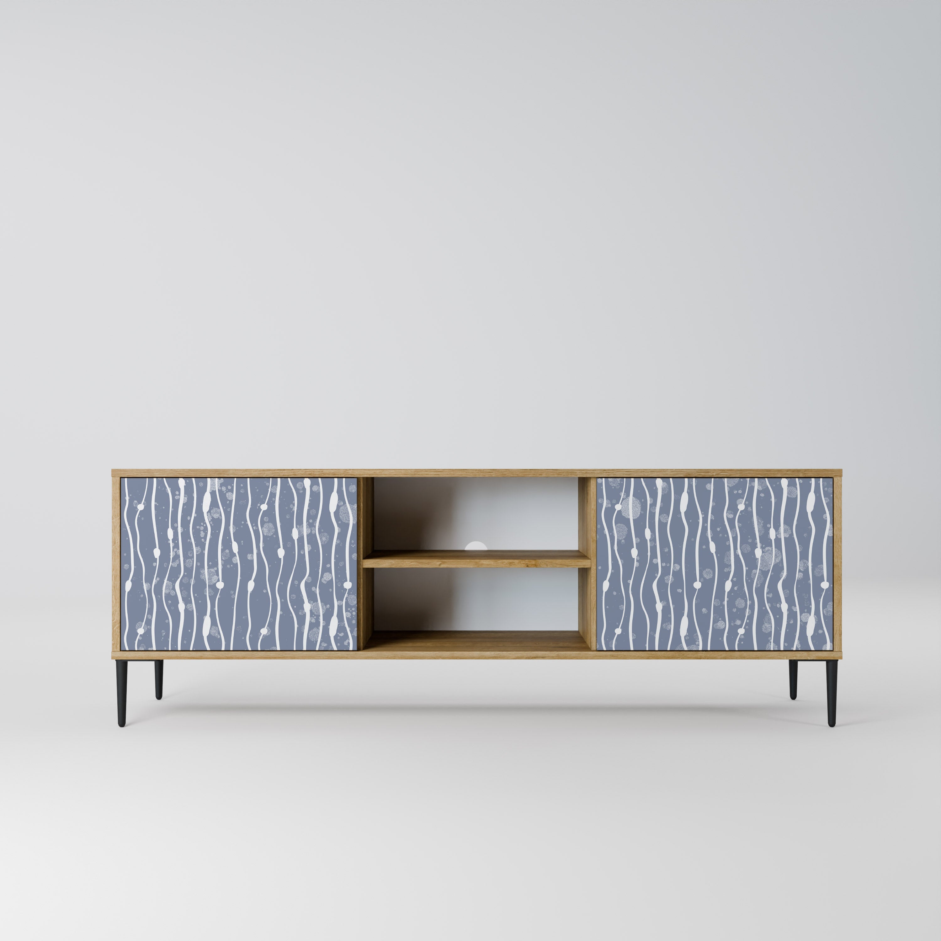 GRAPHITE RAIN 2-Door TV Stand in Oak Effect