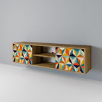 TESSELATE TREASURES Mueble de TV de 2 Puertas en Efecto Roble